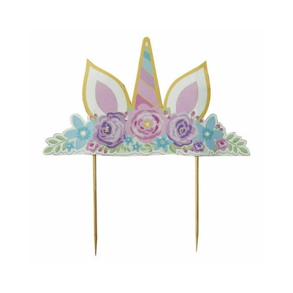 Cake decorating supplies disposable unicorn ears crown style cake topper