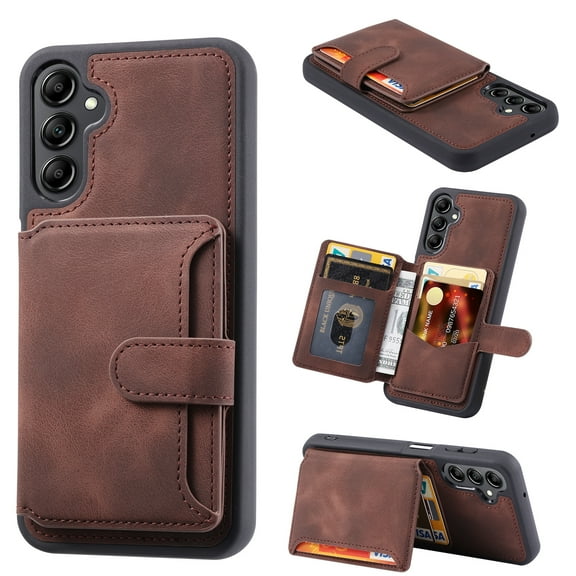 ELEHOLD Leather Case for Samsung Galaxy A54 5G Wallet Card Holders Magnetic Clasp Stand Function Full Body Shockproof Protection for Samsung A54 5G,Coffee