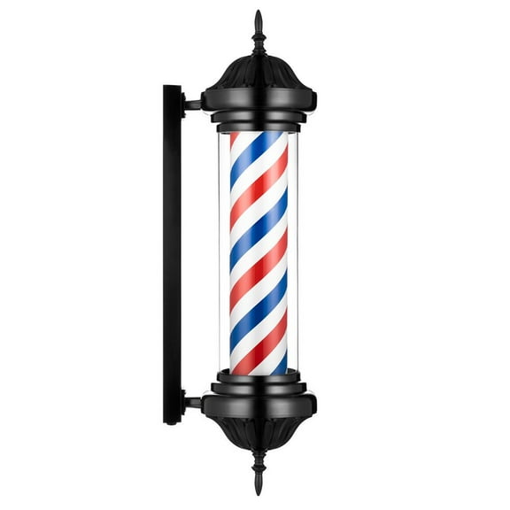 UBesGoo Barber Shop 30" Rotating LED Stripes Pole Light Hair Salon Open Sign Red White Blue