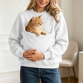 thumbnail image 2 of COMVALUE Cat Pouch Hoodie Pet Carrier Hoodies Women Oversized Kangaroo Pocket Lightweight Sweatshirts for Carriering Dogs (White, XL), 2 of 6