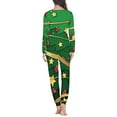thumbnail image 3 of Renewold Long Sleeve Pj Pajama Set 2 Pieces Breathable Women Xmas Ball Stars Round Neck Sweatsuit Daily Wear Fashion Christmas Adults Jogger Walking Sleepwear Size 2XL, 3 of 4