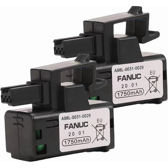2Pcs A98L-0031-0026 3V 1750mAh PLC Replacement Battery for FANUC A02B-0309-K102 Part NO A98L-0031-0026 CNC Machine Controler Battery