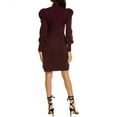 thumbnail image 2 of Taylor Womens Puff Sleeve Sweater Dress, Purple, Large, 2 of 3