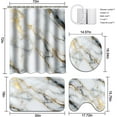 thumbnail image 2 of 4Pcs Marble Bathroom Sets with Shower Curtain sets and Rugs,White Gold Marble Modern Art Bathroom Shower Curtain Sets with Rugs and Accessories, 2 of 9