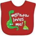 thumbnail image 3 of Inktastic My PawPaw Grandpa Loves Me Dinosaur Boys Baby Bib, 3 of 4