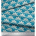 thumbnail image 2 of Soimoi Blue Cotton Cambric Fabric Artistic Floral Print Fabric by the Yard 56 Inch Wide, 2 of 3