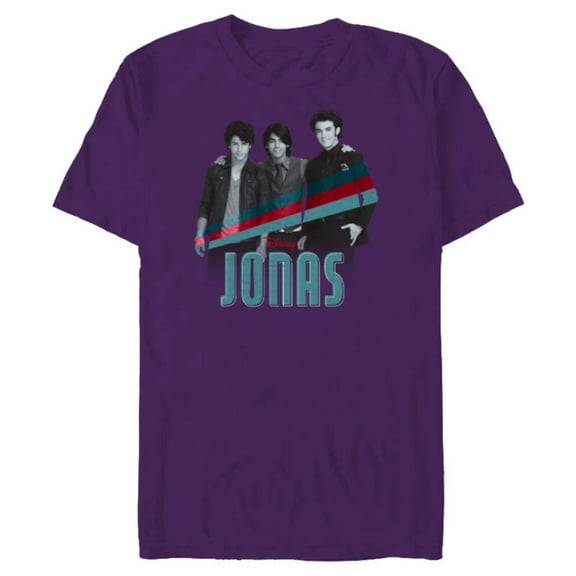 Disney Channel JONAS Nick Joe and Kevin - Short Sleeve Blended T-Shirt for Adults - Customized-Purple