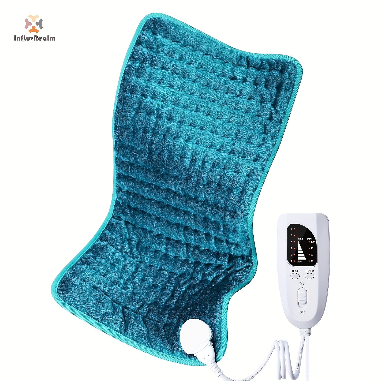 Extra Large Electric Heating Pad - Full-Body for Back, Neck, Shoulder, Leg - 6 Settings, 4 Timer, Auto Shut-Off, Machine Washable 12" x 24", 1 Pack