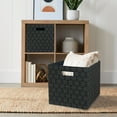 Homes & Gardens Fabric Cube Storage Bin - Grey Stripe - Walmart.com