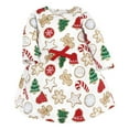 thumbnail image 3 of Touched by Nature Infant and Toddler Girl Organic Cotton Long-Sleeve Dresses, Christmas Cookies, 6 Years, 3 of 4