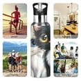 thumbnail image 5 of Cute White Cat and Black Cat Sports Bottle with Straw Stainless Steel Water Jug Portable Thermal Cup Leak-proof 1000ML, 5 of 9