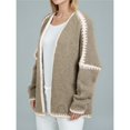 thumbnail image 6 of Women's Oversized Cardigan Sweaters Fall Long Lantern Sleeve Knit Open Front Green M, 6 of 9