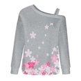 thumbnail image 4 of Camiseta de manga larga con cuello sesgado para mujer a la moda, blusa holgada con hombros descubiertos y estampado de otoño Fridja  bvmnju7195, 4 of 5