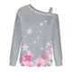 thumbnail image 4 of Tops para mujer, camisas, blusas elegantes, informales, camisas de manga larga, camiseta con cuello torcido a la moda, blusa holgada con hombros descubiertos y estampado de otoño Odeerbi ODB-5, 4 of 5