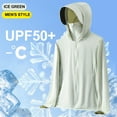 thumbnail image 2 of cllios Mens UPF 50+ Shirts Big and Tall Full Zip Sun Protection Hoodie Quick Dry Athletic Long Sleeve Shirts Solid Rash Guard for Beach Hiking Fishing, 2 of 5