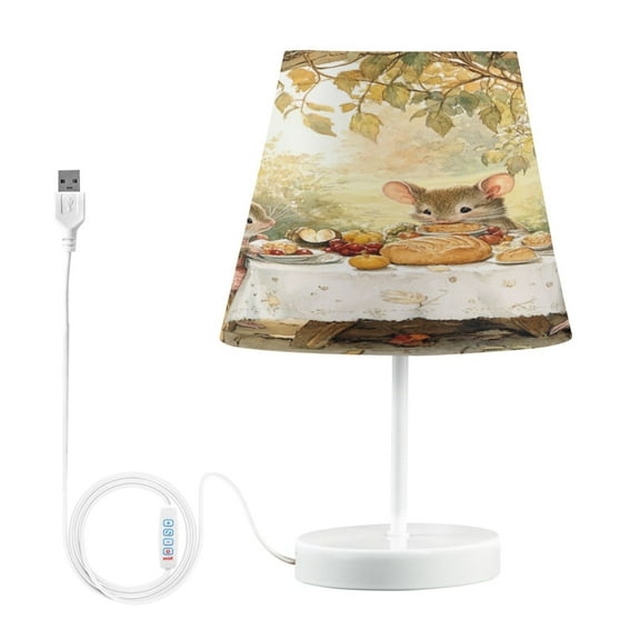 BZSMCE Table Lamp Creative Mices Take Breads Simple Pattern Night Light