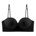 thumbnail image 2 of Blmnix Bra for Women Push Up Bra Front Closure Bandeau Bra Bralettes Strapless Bra Bralette Black Wireless Bras for Women, 2 of 5