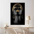 thumbnail image 2 of Abstract Art Canvas, African Woman Canvas, Gold Lip Art, African Canvas, Ethnic Artwork, African Gold Lip Printed, Black Woman Printed, Canvas Wall Decor - Black Framed, 2 of 6
