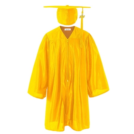 Karoyedx Graduation Cap And Gown for Kids Preschool & Kindergarten Graduation Cap and Gown with Tassel 2026 Charm Sets Yellow Size 6-7 Years
