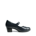 thumbnail image 3 of BURUDANI Women's Chunky Low Block Closed Toe Heels Mary Janes Pumps Comfortable Round Toe Dress Work Wedding Shoes, 3 of 7