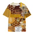 thumbnail image 4 of Women's Short Sleeve T-shirt Festival Yellow Black Striped 3D Printed Round Neck Short Sleeved Loose Top,Gold Women's Short sleeve T-shirt XXL, 4 of 4