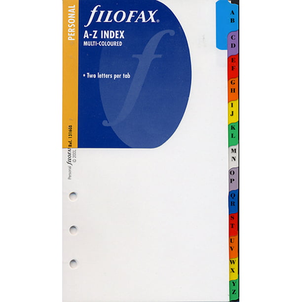 Filofax - Accessories A-Z Index - Personal Size - Walmart.com
