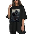thumbnail image 4 of Plus Size Shirt for Women Black Tops for Women Oversized Short Sleeves Shirt for Women Roses T Shirt Crewneck Shirt for Women XL, 4 of 5