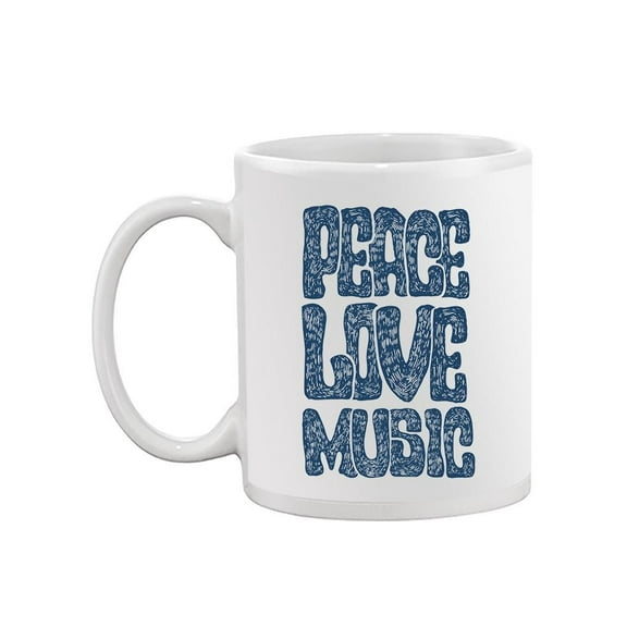 Peace. Love. Music Quote Mug -Image by Shutterstock,