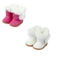 thumbnail image 4 of AmaMary 3 Pairs 18" Doll Winter Plush Shoes American Doll Accessories Winter White Plush Snow Boots, 4 of 5