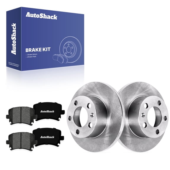 AutoShack Rear Solid Brake Rotors   Premium Ceramic Pads 6-PC Brake Kit Replacement for 2007-2009 Volkswagen Jetta 2010 Volkswagen Golf 9.12" (231.7 mm)