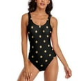 thumbnail image 4 of Gold Dot Print Swimsuit Polka Dots Swimwear One-Piece Beach Custom Bodysuit Sleeveless Monokini Wom Push Up Sexy Beach Outfits, 4 of 7