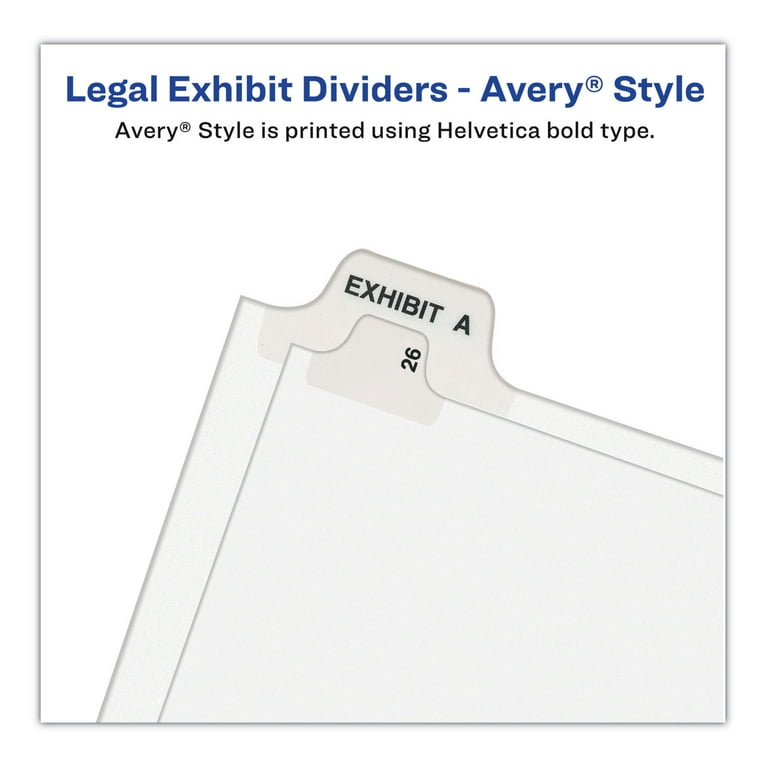 Preprinted Legal Exhibit Side Tab Index Dividers, Avery Style, 25-Tab, 176 to 200, 11 x 8.5, White, 1 Set, (1337) Preprinted Legal Exhibit Side Tab Index Dividers, Avery Style, 25-Tab, 176 to 200, 11 x 8.5, White, 1 Set, (1337)
