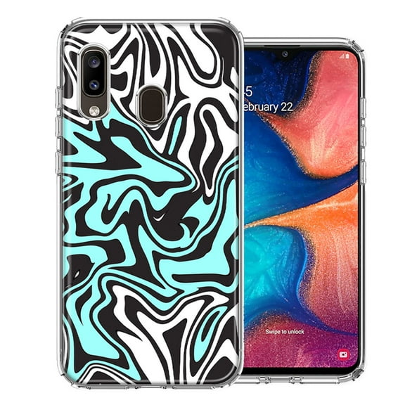 MUNDAZE For Samsung A20 Mint Black Abstract Design Double Layer Phone Case Cover