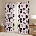 thumbnail image 2 of Manfei Girly Pink Ribbon Black Out Curtains for Kids, Kawaii Cartoon Bow-tie Curtains Pack of 2 (42x63 Each), Princess Bowknot Style Bedroom Curtains, Window Curtains Bedroom Decor, 2 of 6