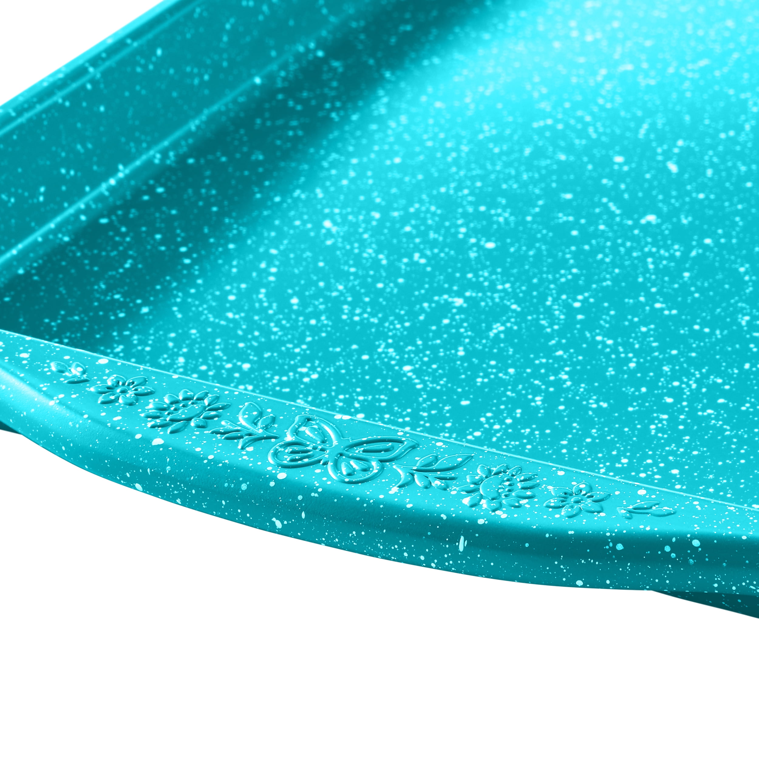 The Pioneer Woman Teal Speckle 9" x 15" x 1'' Nonstick Aluminum Baking Sheet