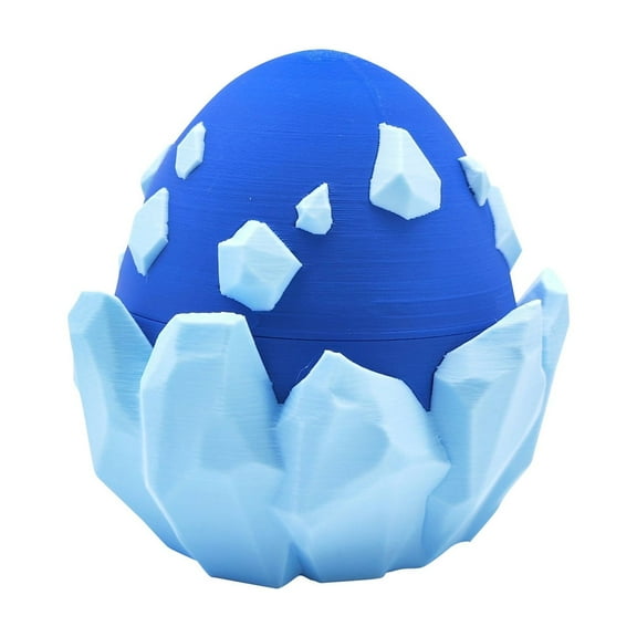 3D Printed Glacier Dragon Egg Decor - Joint-Movable Design, Blue Color - For , Cute Desktop Ornament, Home Display