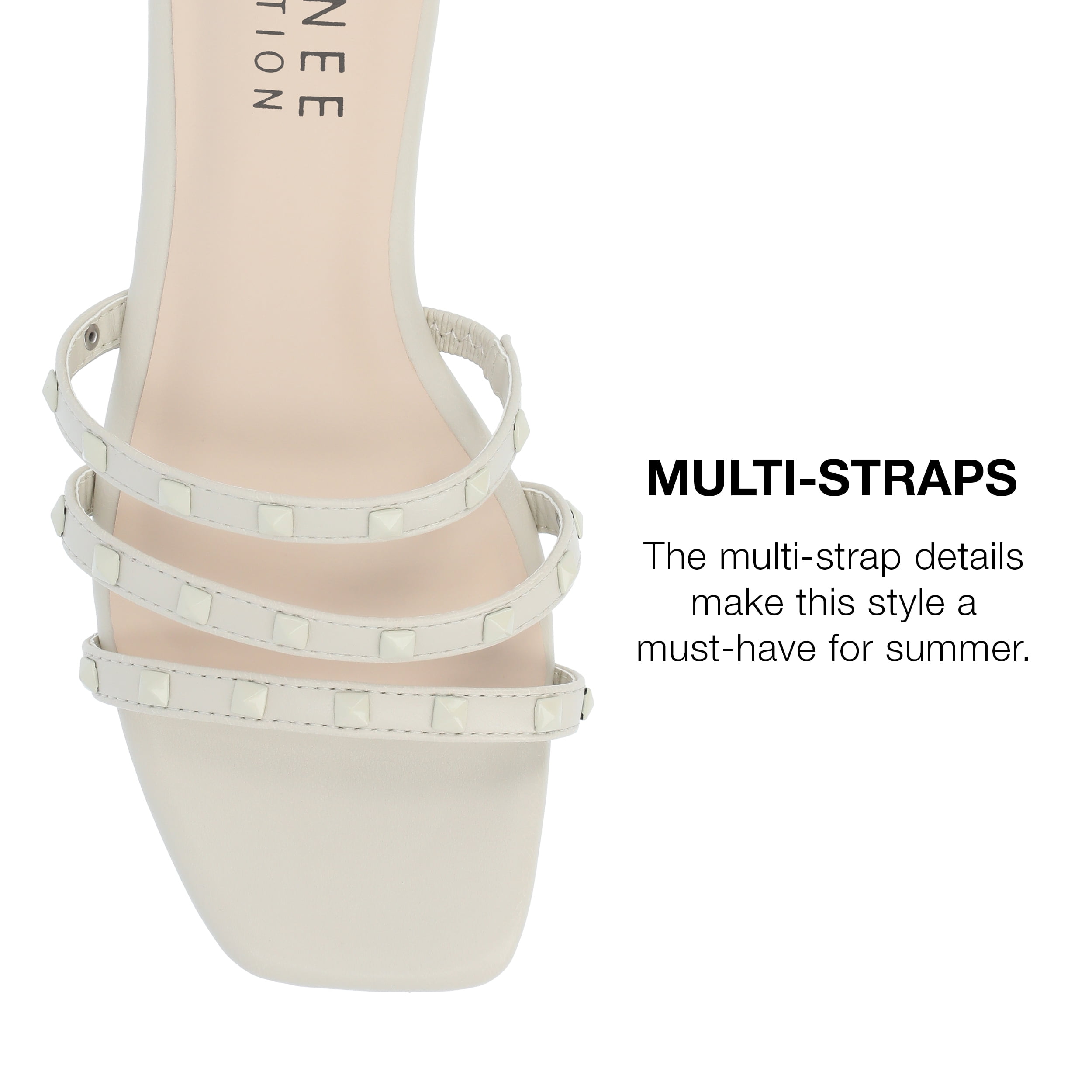 Journee Collection Womens Camarie Slip On Slide Multi Strap Sandals