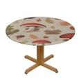thumbnail image 3 of HAOXIT Fall Cute Hedgehog Round Tablecloth Autumn Mushroom Leaves Waterproof Table Cloth Polyester Tablecloth Table Cover for Kitchen Outdoor Party Picnic 31-35, 3 of 8