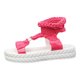 thumbnail image 1 of Bmisegm Ladies Casual Solid Colour Woolen Knitted Big Size Thick Bottom Flat Bottom Slipper Sandals Sandals Women Summer Hot Pink 7, 1 of 8