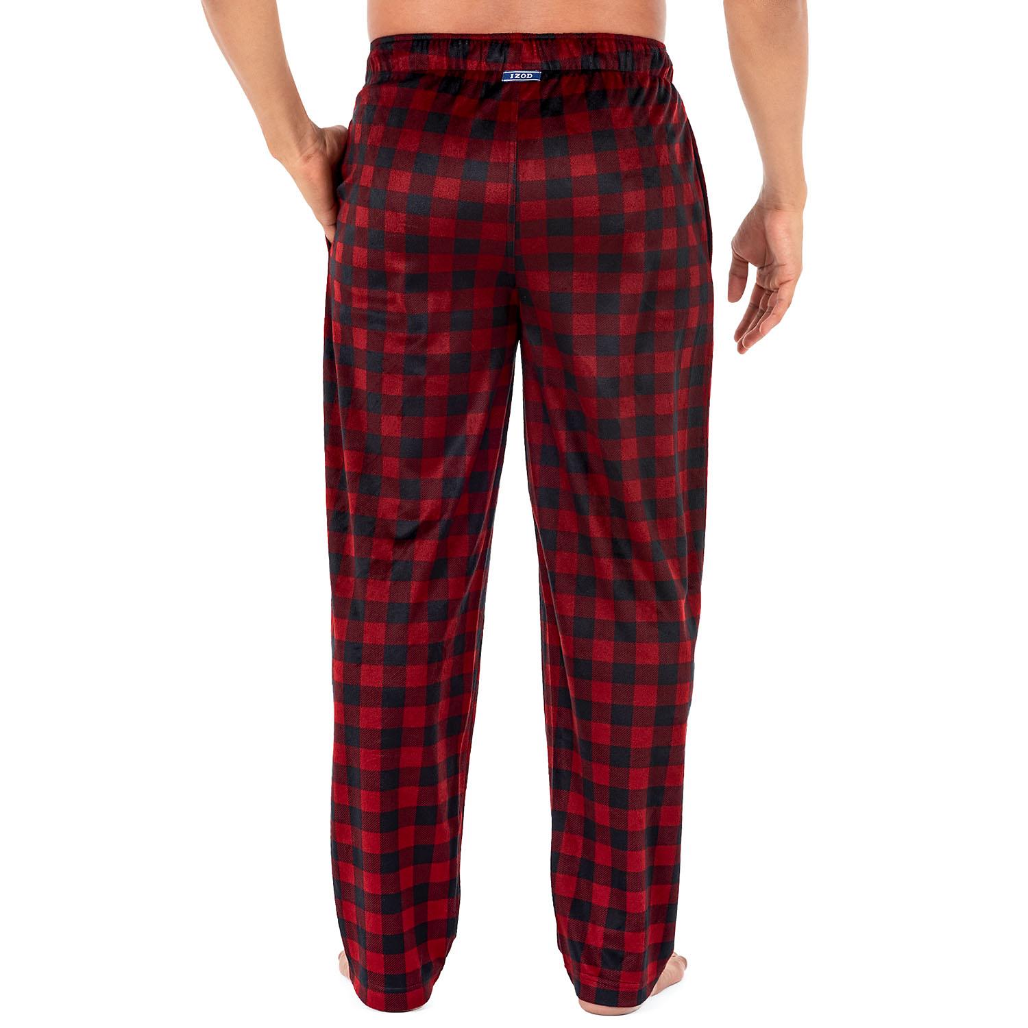 Izod Men's Micro Fleece Pajama Pant in Red, Size Medium - image 2 of 2