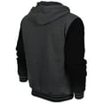 thumbnail image 2 of Men's Athletic California Sherpa Fleece Lined Cali Zip Up Hoodie Jacket (SL-1600 Charcoal/Black, S), 2 of 3