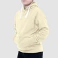 thumbnail image 5 of Boys Hoodie - Boys Solid Soft Hoodies Drawstring Sweatshirt Classic Loose Pullover Sweatshirts with Pocket for Kids - Hoodies,Color:Beige,Size:4-5 Years, 5 of 8