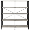 thumbnail image 3 of Analiese 63-inch 4-shelf Double Bookshelf Grey Driftwood, 3 of 9