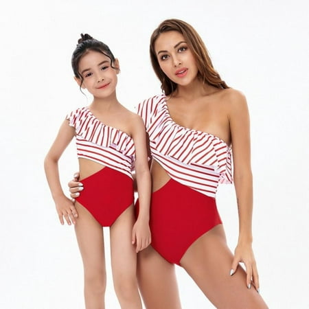 

Mother and Daughter Swimwear Family Matching Swimsuit Mommy and Me Bathing Suits Two-Pieces Bikini Set