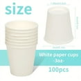 thumbnail image 2 of 100pcs 3 Oz. Small Paper Cups, Disposable Mini Bathroom Mouthwash Cups, 2 of 6