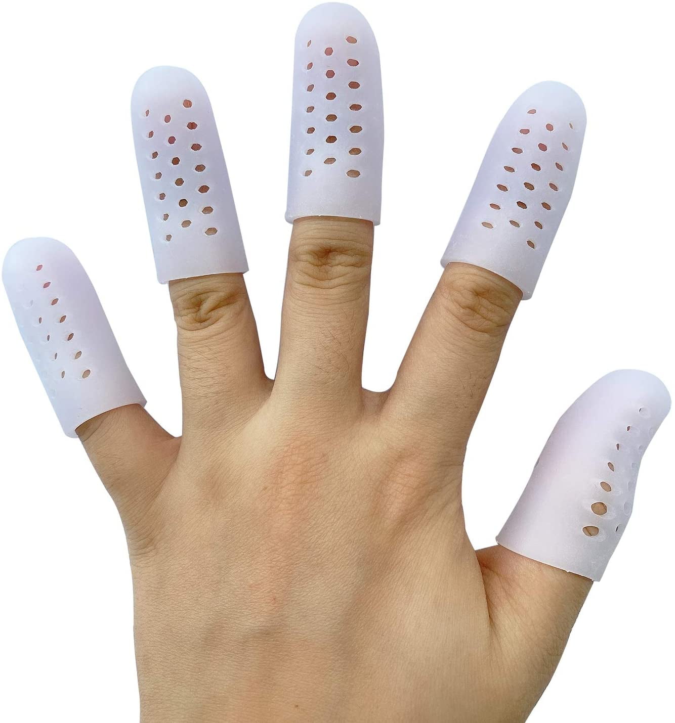 10 PCS Silicone Finger Protectors for Wounds New Breathable Finger Caps