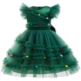 thumbnail image 2 of Girl's Green Christmas Tree Dress Costume Xmas Party Outfit, 2 of 7