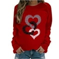 thumbnail image 2 of Vetsdori Pullover Sweatshirts for Women Plus Size Valentine Tops Valentine's Days Loose Love Heart Womens Sweatshirts Casual, 2 of 4
