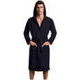 thumbnail image 3 of Meichang Hooded Robe for Men Cozy Long Sleeve Knee Length Bathrobe with Belt Pockets Kimono Robes Loungewear Housecoat, 3 of 8