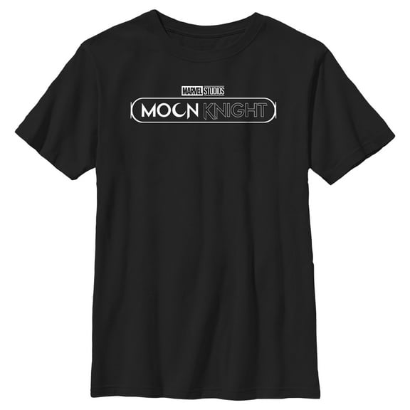 Boy's Marvel: Moon Knight Black and White TV Show Logo Graphic Tee Black Small